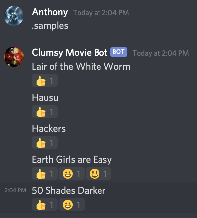 Sample votes in Discord channel